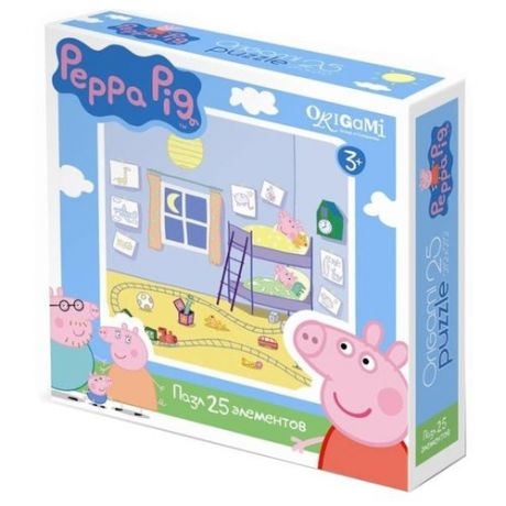 Пазл Origami Peppa Pig Спальня Пеппы (01582), 25 дет.