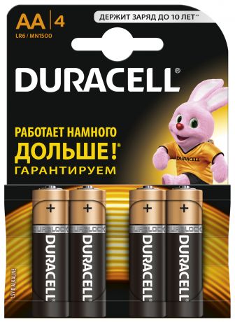 Duracell Батарейки щелочные Duracell Basic AA/LR06, 4 шт.