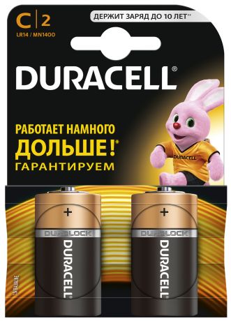 Duracell Батарейки щелочные Duracell Basic C/LR14, 2 шт.