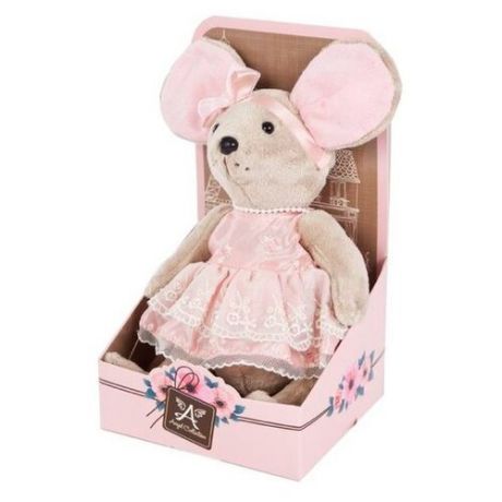 Мягкая игрушка Angel Collection Мышка шарнирная Зефирка в розовом платье 25 см