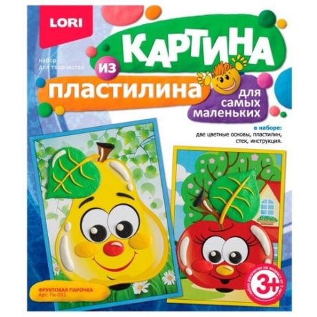 Пластилин LORI Картина из пластилина - Фруктовая парочка (Пк-031)