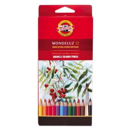 KOH-I-NOOR Акварельные карандаши Mondeluz, 12 цветов (3716012001KS)