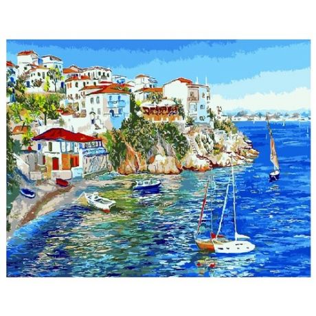 ВанГогВоМне Картина по номерам "Белые домики Греции", 40х50 см (ZX 20093)