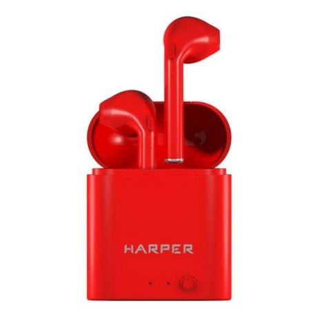 Наушники с микрофоном HARPER HB-508, Bluetooth, вкладыши, красный [h00002579]