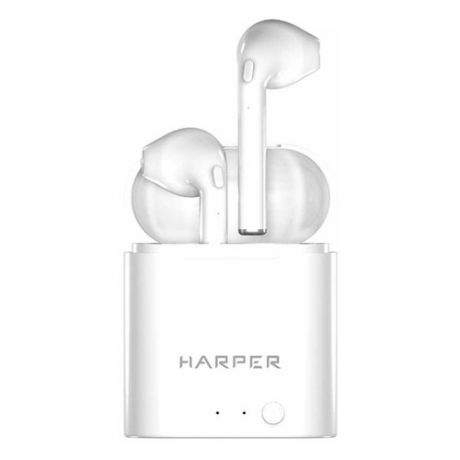 Наушники с микрофоном HARPER HB-508 (v.5.0), Bluetooth, вкладыши, белый [h00002045]