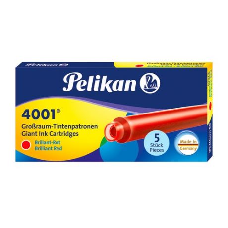 Картридж Pelikan INK 4001 GTP/5 (PL310623) Brilliant Red чернила для ручек перьевых (5шт)