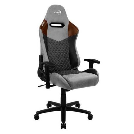 Кресло игровое AEROCOOL DUKE AC280 Tan Grey, на колесиках, искусственная кожа/ткань, черный/белый