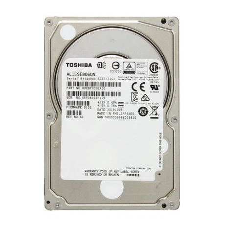 Жесткий диск TOSHIBA AL15SEB060N, 600Гб, HDD, SAS 3.0, 2.5"