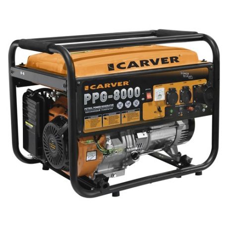 Бензиновый генератор CARVER PPG- 8000, 220/12 В, 11.1кВт [01.020.00020]