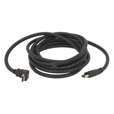 Кабель аудио-видео PC PET HDMI (m) - HDMI (m) (Г-образный), 3м, GOLD черный [hdhd190-30]