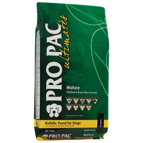 Корм для собак Pro Pac (12 кг) Ultimates Mature Chicken & Brown Rice