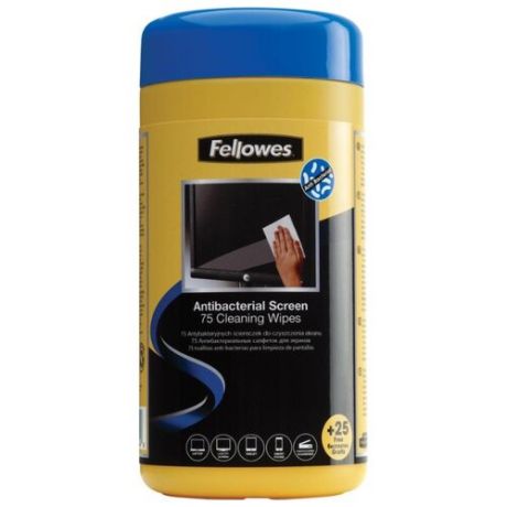 Fellowes Antibacterial Screen Cleaning Wipes влажные салфетки 100 шт.