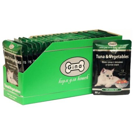 Корм для кошек Gina Tuna & Vegetable 24 шт. (0.085 кг)