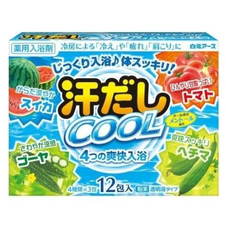 Hakugen Соль для ванны Asedashi Cool с ароматами арбуза, томата, люффы и гойи 300 г