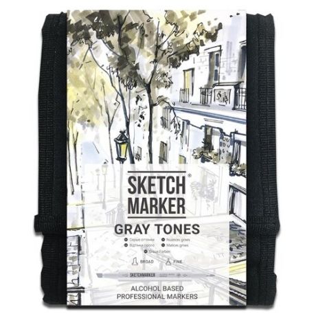 SketchMarker Набор маркеров Gray Tones, 12 шт.