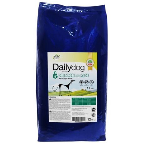 Корм для собак Dailydog (12 кг) Adult Large Breed chicken and rice