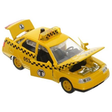 Легковой автомобиль ТЕХНОПАРК Lada 2110 Такси (CT10-110-7) 1:43 желтый