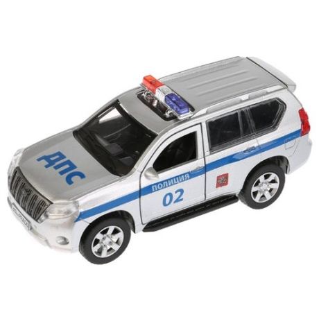 Внедорожник ТЕХНОПАРК Toyota Prado Полиция (PRADO-P) 12 см серебристый/синий