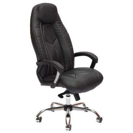 Компьютерное кресло TetChair Босс люкс, обивка: искусственная кожа, цвет: черный