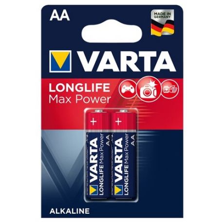 Батарейка VARTA LONGLIFE Max Power AA 2 шт блистер