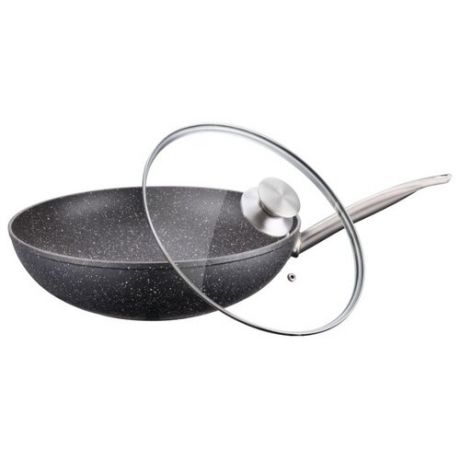 Сковорода-вок Peterhof PH-25351-30 30 см, с крышкой, серый