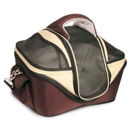 Переноска-сумка для собак Triol 30171S 40х35х30 см коричневый/бежевый