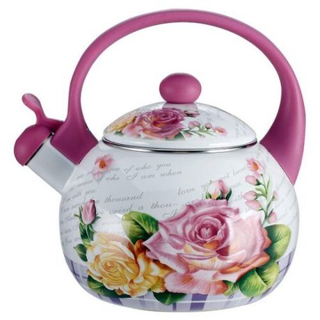Metalloni Чайник со свистком Чайная роза 2.5 л розовый