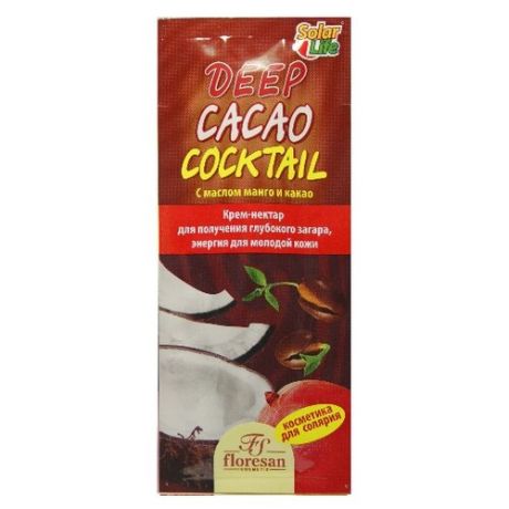 Крем для загара в солярии Floresan Deep cacao cocktail для получения глубокого загара 15 мл