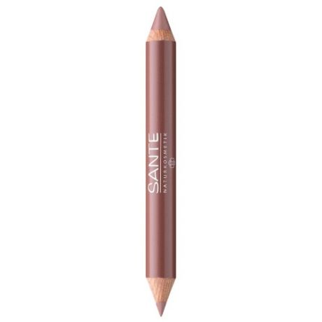 Sante Naturkosmetik помада-карандаш для губ 2 в 1 Lip Duo Contour & Gloss, оттенок 01 nude look