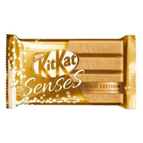 Шоколад KitKat Senses Gold Edition Deluxe Caramel белый и молочный с вафлей, 45 г