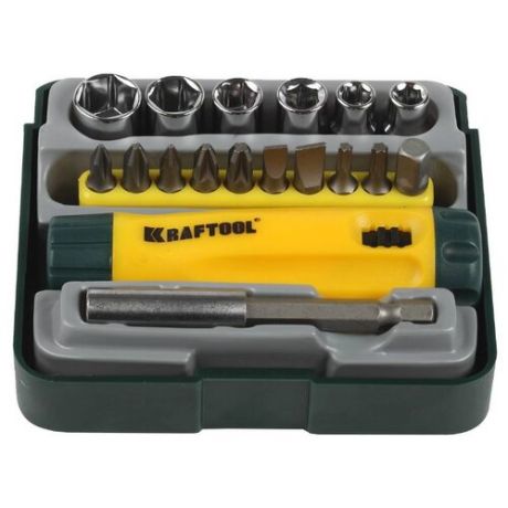 Набор инструментов Kraftool (18 предм.) 26143-H18 зеленый/желтый