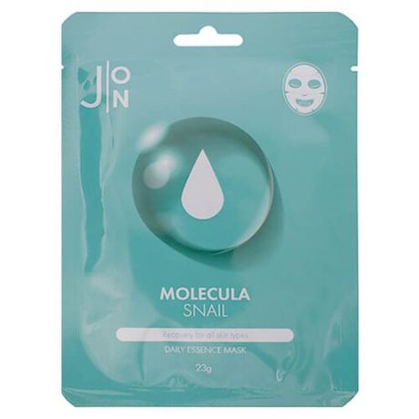 J:ON тканевая маска Molecula Snail Daily essence с муцином слизи улитки, 23 г
