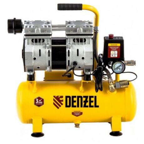 Компрессор безмасляный Denzel DLS 650/10, 10 л, 0.65 кВт