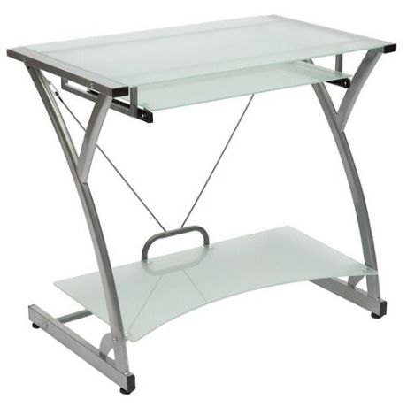 Компьютерный стол TetChair WRX-01, 82х50 см, цвет: стекло матовое/серый каркас