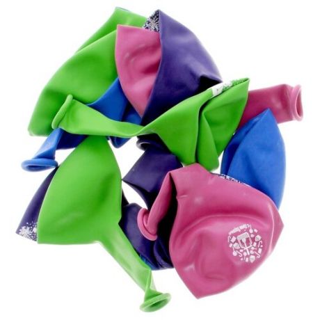 Набор воздушных шаров Action! С Днем Рождения! (10 шт.) зеленый/розовый/синий