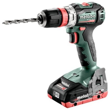 Аккумуляторная дрель-шуруповерт Metabo BS 18 L BL Q 4.0Ач х2 LiHD кейс 60 Н·м зеленый/черный