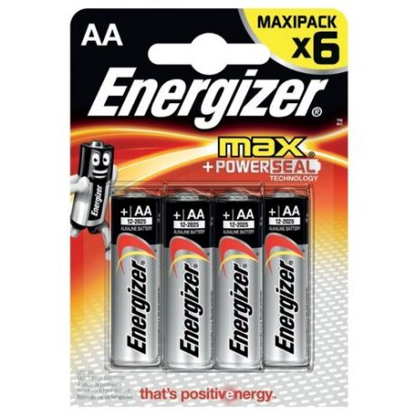 Батарейка Energizer Max+Power Seal AA/LR6 6 шт блистер