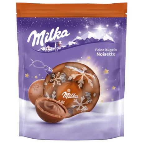 Конфеты Milka Feine Kugeln Noisette с шоколадно-ореховой начинкой 90 г