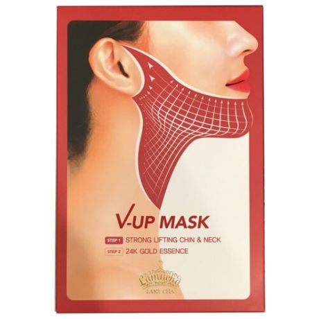 Lamucha гидрогелевая маска для шеи и области подбородка V-Up Mask, 25 г, 3 шт.
