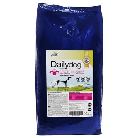 Корм для собак Dailydog Adult Medium Breed lamb and rice (20 кг)