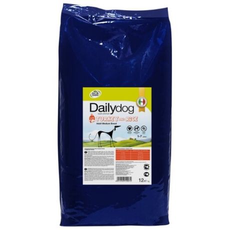 Сухой корм для собак Dailydog индейка с рисом 12 кг (для средних пород)