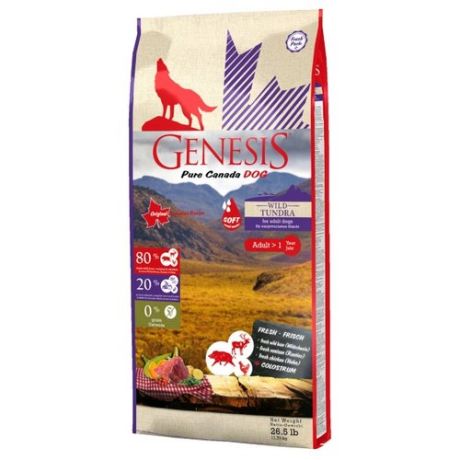 Корм для собак Genesis Wild Tundra Adult Soft с курицей, кабаном и оленем (11.79 кг)