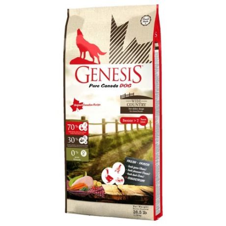 Корм для собак Genesis Wide Country Senior с курицей, фазаном, гусем и уткой (11.79 кг)