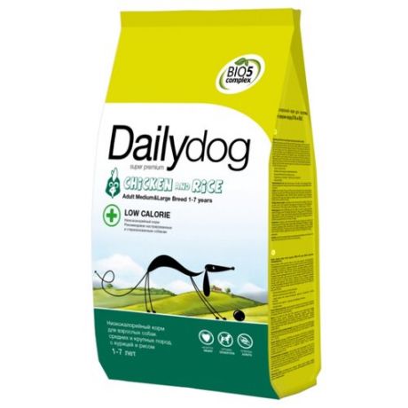 Корм для собак Dailydog (3 кг) Adult Medium and Large Breed Low Calorie chicken and rice