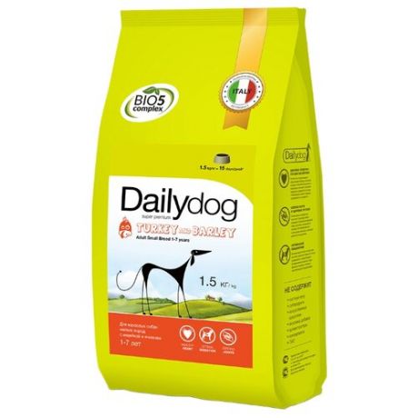 Сухой корм для собак Dailydog индейка с ячменём 1.5 кг (для мелких пород)
