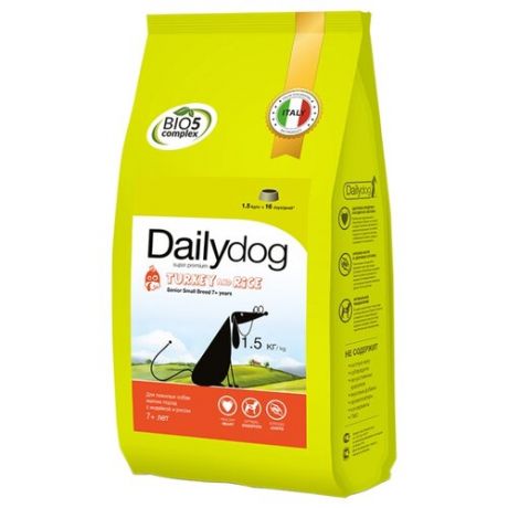 Сухой корм для собак Dailydog индейка с рисом 1.5 кг (для мелких пород)