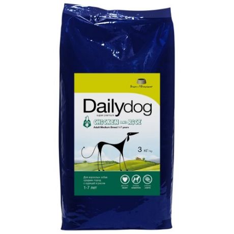 Сухой корм для собак Dailydog курица с рисом 3 кг (для средних пород)