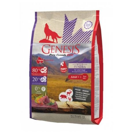 Корм для собак Genesis (0.907 кг) Wild Tundra Adult Soft с курицей, кабаном и оленем