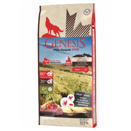 Корм для собак Genesis (11.79 кг) Broad Meadow Adult с говядиной, мясом косули и дикого кабана