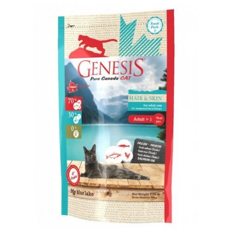 Корм для кошек Genesis (0.34 кг) My Blue Lake Adult Hair Skin с лососем, форелью и курицей